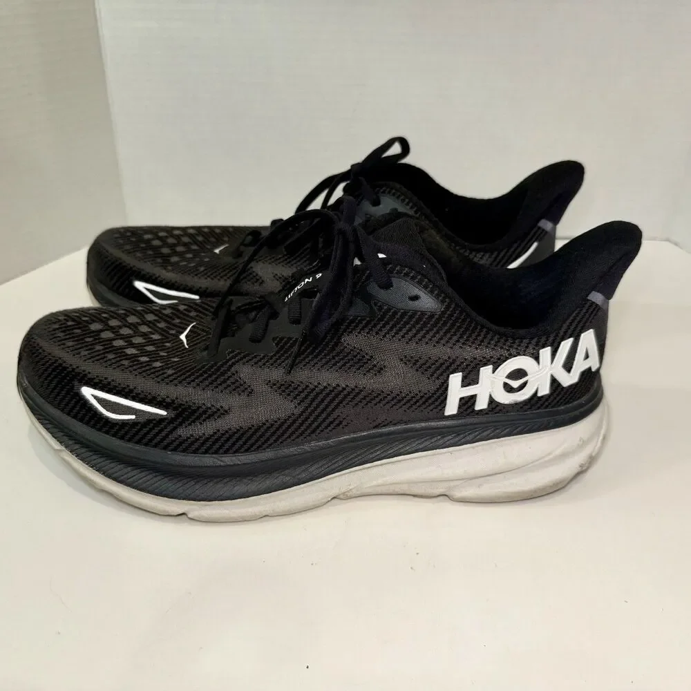 HOKA Clifton 9 Women’s Size 11 B Black White Running Athletic Shoes 1127896